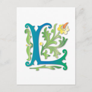 Fleur-de-lis L Monogram Briefkaart