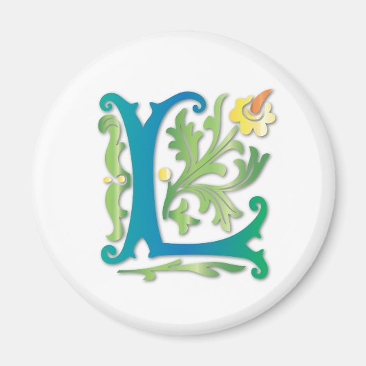 Fleur-de-lis L Monogram Magneet (Voorkant)