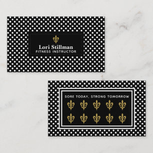 Fleur de Lis Label with White Polka Dots