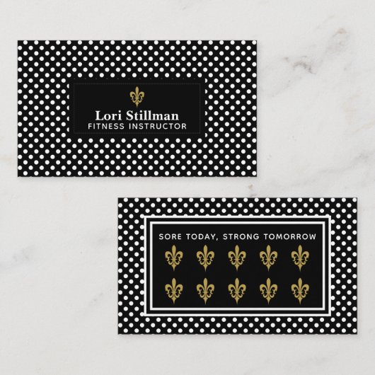Fleur de Lis Label with White Polka Dots (Voorkant / Achterkant)