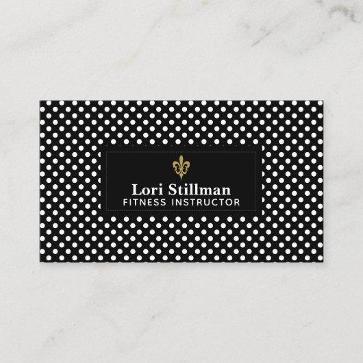 Fleur de Lis Label with White Polka Dots (Voorkant)
