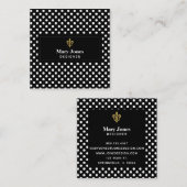 Fleur de Lis Label with White Polka Dots (Voorkant / Achterkant)