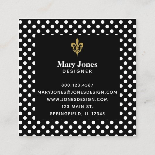 Fleur de Lis Label with White Polka Dots (Achterkant)