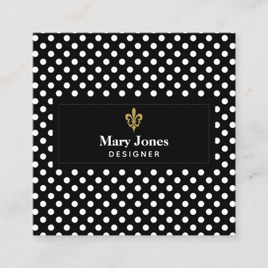 Fleur de Lis Label with White Polka Dots (Voorkant)