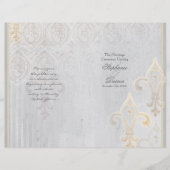 Fleur de Lis Lace Damask 2 Gray Wedding Programme (Voorkant)