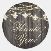 Fleur de Lis Landelijke Lichten | Boho Chic Bedank Ronde Sticker (Voorkant)