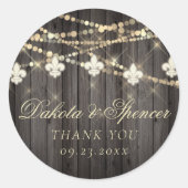 Fleur de Lis Landelijke Lichten | Boho Chic Bruilo Ronde Sticker (Voorkant)
