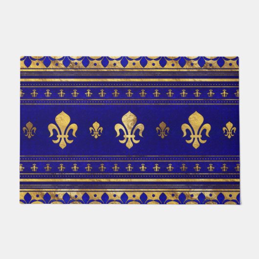 Fleur-de-lis - Lapis Lazuli en Gold Deurmat (Voorkant)