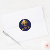 Fleur-de-lis Liefde Ronde Sticker (Envelop)