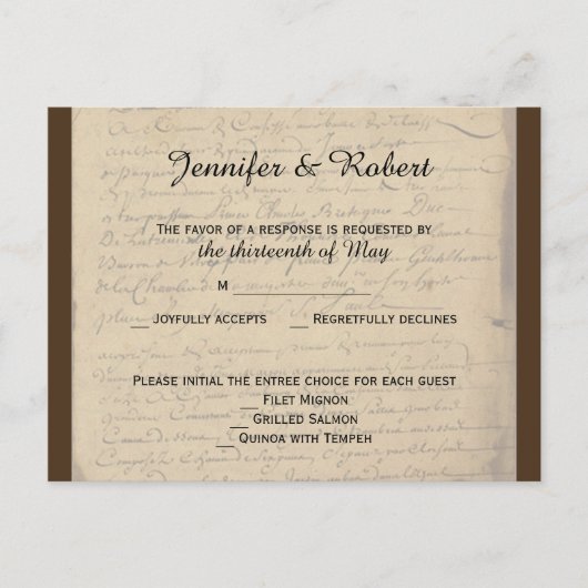  Fleur de Lis Liefdesbrief RSVP Briefkaart (Voorkant)