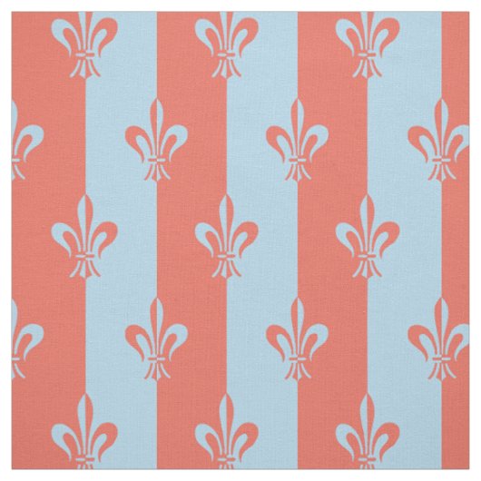 Fleur de Lis Light Blue en Terra Cotta Stof (Swatch)