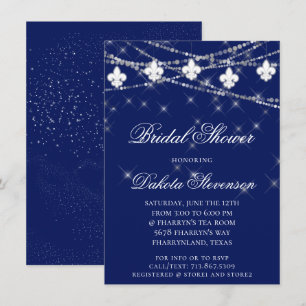 Fleur de Lis Lights   Blauwe Mardi Gras thema douc Kaart