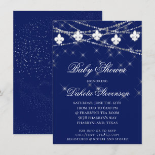 Fleur de Lis Lights   Blauwe Mardi Gras thema douc Kaart