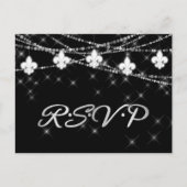 Fleur de Lis Lights | Mardi Gras thema RSVP Entree Uitnodiging Briefkaart (Voorkant)