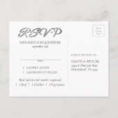 Fleur de Lis Lights | Navy Cobalt RSVP Maaltijd ke Uitnodiging Briefkaart (Achterkant)
