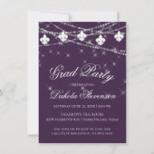 Fleur de Lis Lights | Paarse Moody-Afstuderen Kaart (Voorkant)