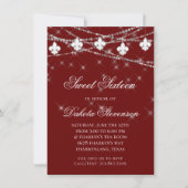 Fleur de Lis Lights | Rood thema Sweet 16 Party Kaart (Voorkant)