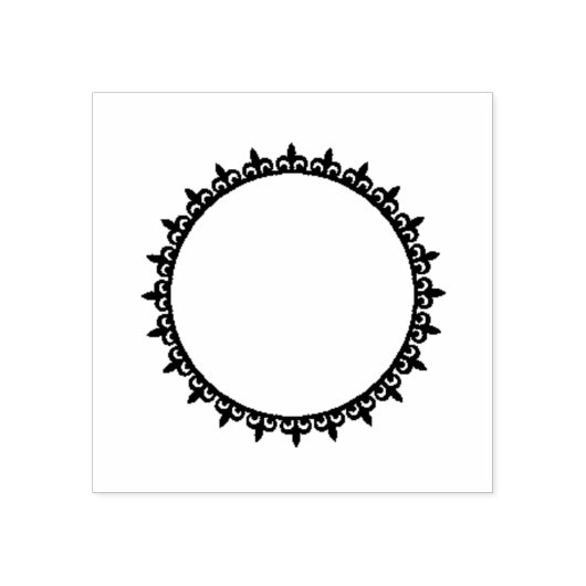 Fleur de Lis Lijst Rubber Stamp Rubberstempel (Afrduk)