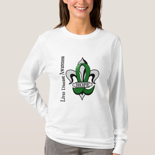 Fleur De Lis Liver Disease Hope T-shirt (Voorkant)