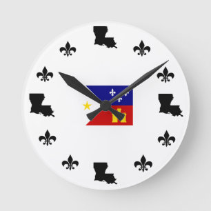 Fleur De Lis Louisiana Cajun Vlaggenklok Ronde Klok
