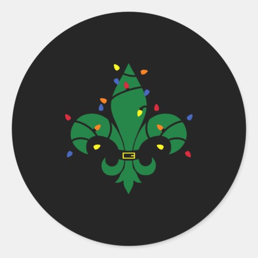 Fleur De Lis Louisiana New Orleans Lily Symbol Chr Ronde Sticker (Voorkant)