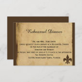  Fleur de Lis Love Letter Wedding Rehearsal Kaart (Voorkant / Achterkant)