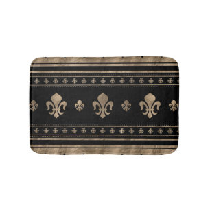 Fleur-de-lis Luxury ornament - zwart en goud Badmat