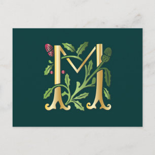Fleur-de-lis M Monogram Briefkaart