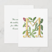 Fleur-de-lis M Monogram Kaart (Voorkant / Achterkant)