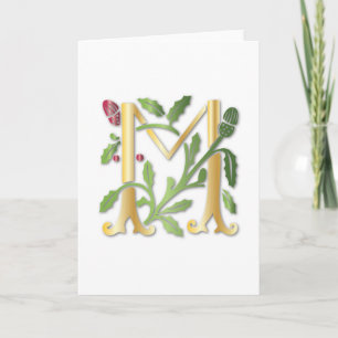 Fleur-de-lis M Monogram Notitiekaartje