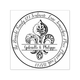 Fleur de Lis Maak Je Eigen Retouradres Zelfinktende Stempel
