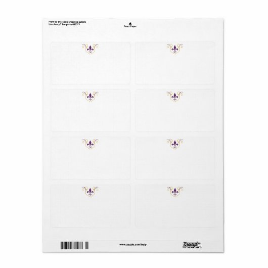 Fleur de Lis Mailing Address Label (Full Sheet)