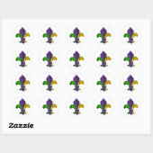 Fleur De Lis Mardi Gra voegt tekst toe Ronde Sticker (Vel)