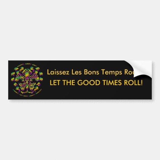 Fleur de lis Mardi Gras 2011 V-1 Bumpersticker (Voorkant)