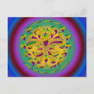 Fleur de lis Mardi-Gras 2011 V-2 Briefkaart