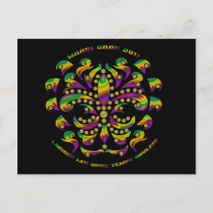 Fleur de lis Mardi-Gras 2011 V-2 Briefkaart