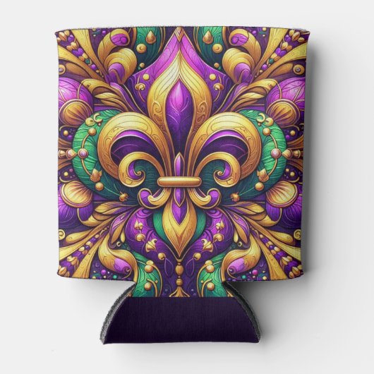 Fleur de Lis Mardi Gras Blikjeskoeler (Voorkant)