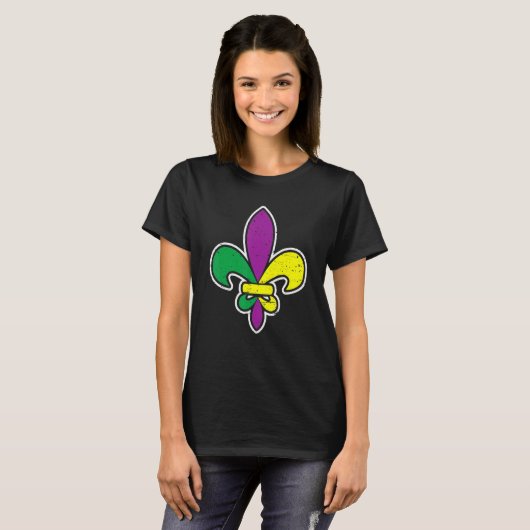 Fleur De Lis Mardi Gras Carnival  New Orleans T-shirt (Voorkant volledig)