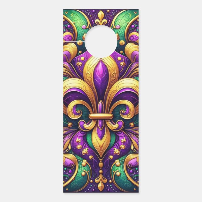 Fleur de Lis Mardi Gras Deurhanger (Voorkant)
