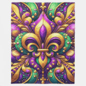 Fleur de Lis Mardi Gras Fleece Deken (Voorkant)