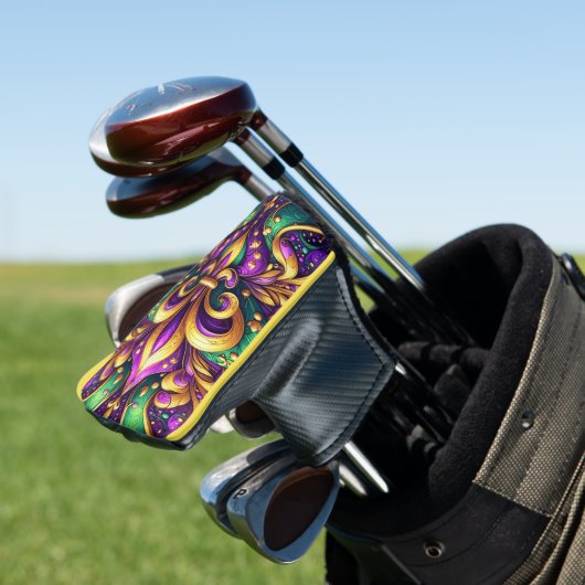 Fleur de Lis Mardi Gras Golfheadcover (Insitu)