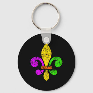 Fleur De Lis Mardi Gras Grappig Top New Orleans Vr Sleutelhanger