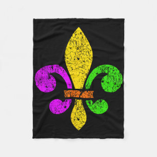 Fleur De Lis Mardi Gras Grappige Top New Orleans V Fleece Deken