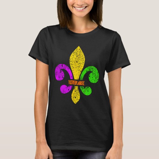 Fleur De Lis Mardi Gras Gras Gras Grappige Top New (Voorkant)