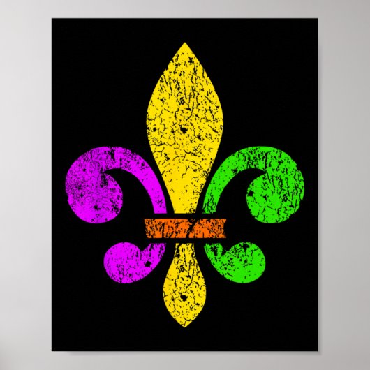 Fleur De Lis Mardi Gras Gras Gras Grappige Top New Poster (Voorkant)