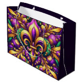 Fleur de Lis Mardi Gras Groot Cadeauzakje (Achterkant Gekanteld)