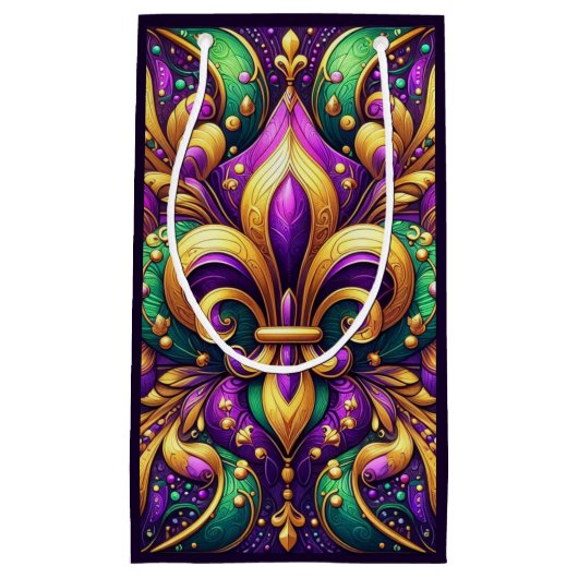 Fleur de Lis Mardi Gras Klein Cadeauzakje (Voorkant)