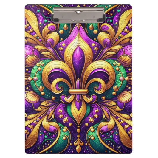 Fleur de Lis Mardi Gras Klembord (Voorkant)