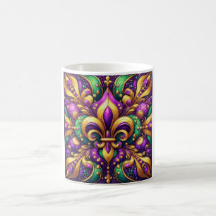 Fleur de Lis Mardi Gras Koffiemok