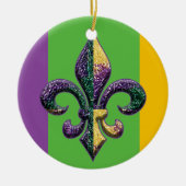 Fleur de lis Mardi Gras krads Keramisch Ornament (Voorkant)
